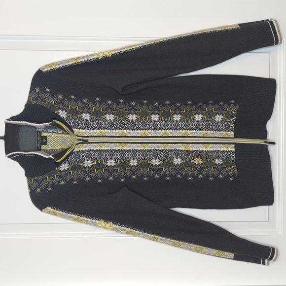 Eddie Bauer Gray Nordic Fair Isle Long Sleeve Full Zip Cardigan M - Picture 7 of 15